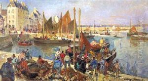 Retour De Peche A Douarnenez by Emmanuel Marcel-Laurent