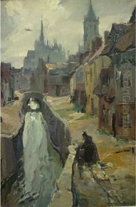 La Cathedrale D Amiens Vue Du Quartier Saint Leu by Emmanuel Marcel-Laurent