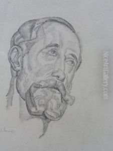 Portrait D'homme by Jules Oury, Dit Marcel-Lenoir