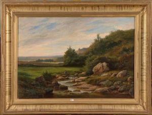 Paysage Anime A La Riviere by Henri Marcette