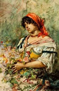 "vendedora De Flores" by Vicente March y Marco