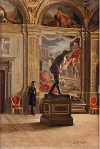 Interno Di Museo Con Figure by Salvatore Marchesi