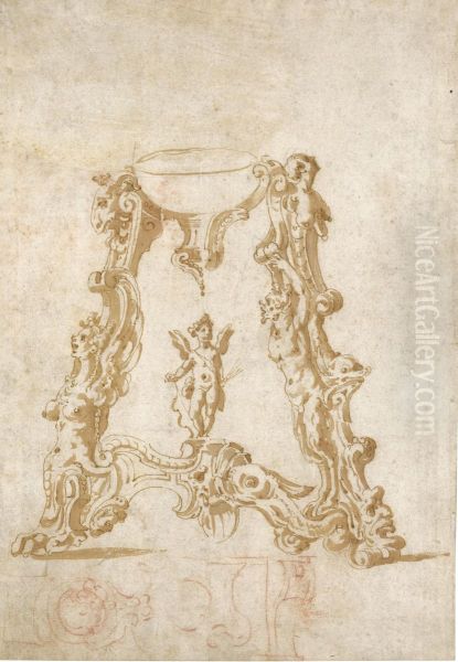 Design For The Base Of A Decorative Vessel - view 1
