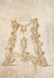 Design For The Base Of A Decorative Vessel by Marco Marchetti, Called Marco Da Faenza