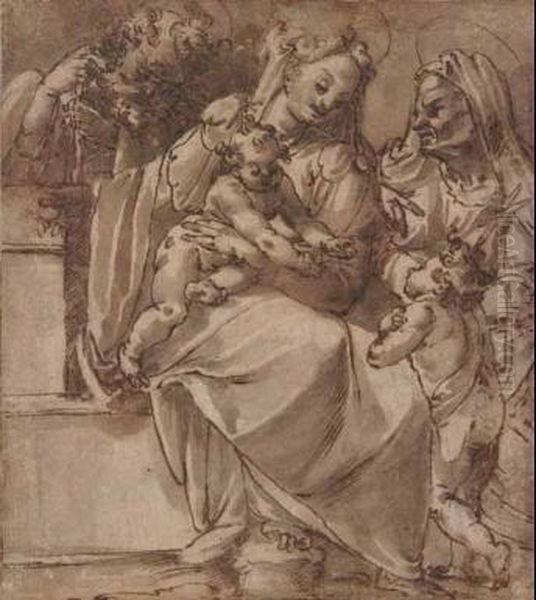Sacra Famiglia Con San Giovannino E Sant'anna - view 1