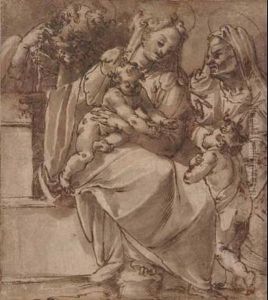 Sacra Famiglia Con San Giovannino E Sant'anna by Marco Marchetti, Called Marco Da Faenza