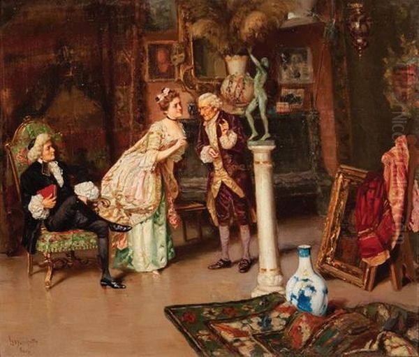 Figures In A Collector's Interior - view 1