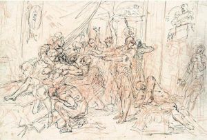 Roman Soldiers Around A Dying Man by Giovan Battista Marcola