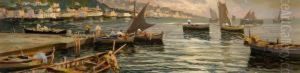 Marina Al Tramonto Con Barche by Andrea Marenzi