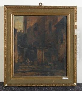 Ansicht Einer Dorfgasse Mit Brunnen. by Andrea Marenzi