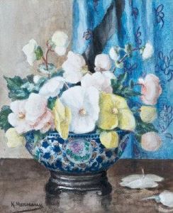 Begonias (blue Chinese Draperies)