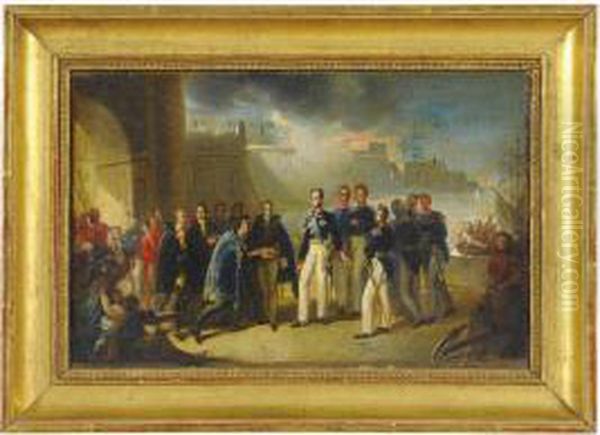 The Arrival Of Carlo Alberto Amedeo Di Savoia , King Of Sardinia - view 1