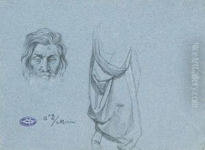 Testa Maschile E Panneggio by Cesare Mariani