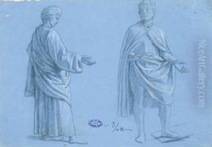 Due Figure Maschili Panneggiate by Cesare Mariani