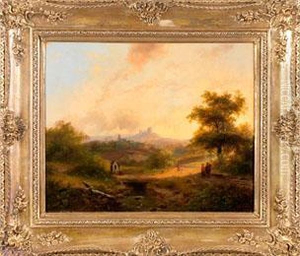 Sommerliche Landschaft Bei Kleve Im Abendrot/ - view 1