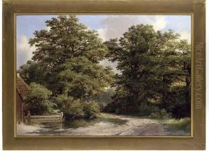 Figures On A Beaten Track, Summer by Adrianus Koekkoek Marianus