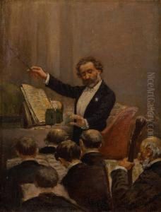 Giuseppe Verdi Conduisant L'orchestre De L'opera
