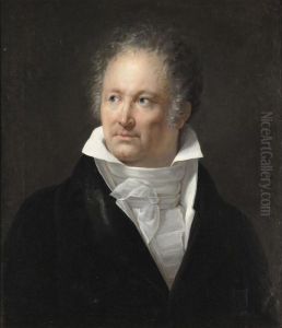 Portrait Of A Gentleman, Head And Shoulders, Wearing A White Shirt And A Black Jacket, Said To Be Samuel Hanneman