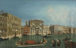 The Grand Canal, Venice, With Palazzo Foscari And Palazzo Balbi by Michele Marieschi