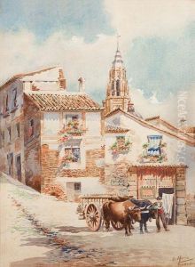 Rincon De Toledo Con La Catedral Al Fondo by Enrique Marin Higuero