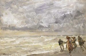 La Spiaggia A Castiglioncello by Gaetano Marinelli