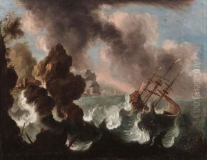 Marina Con Veliero Etempesta by Antonio Marini