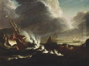Shipping In Stormy Waters by Antonio Maria Marini