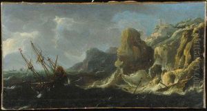 Naufragio In Prossimita Della Costa by Antonio Maria Marini
