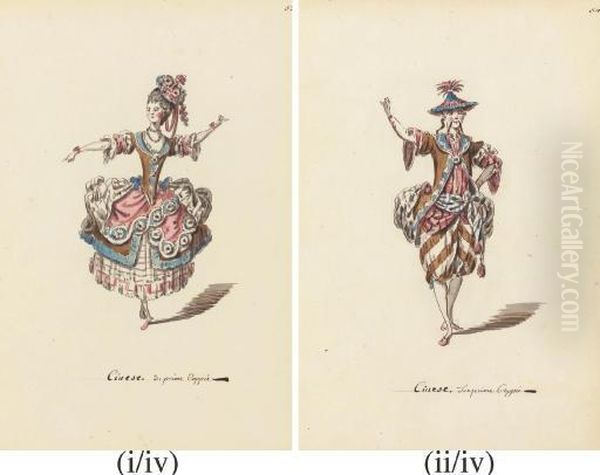 Two Provenzale, And Two Cinese Costume Designs - view 1