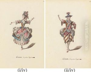 Two Provenzale, And Two Cinese Costume Designs by Leonardo Marini