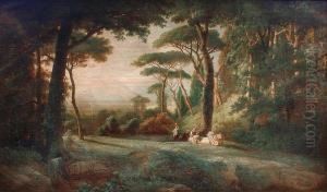 Paysageanime A Decor De Ruines Et Chteau Dans Le Lointain by Ferdinand Marinus