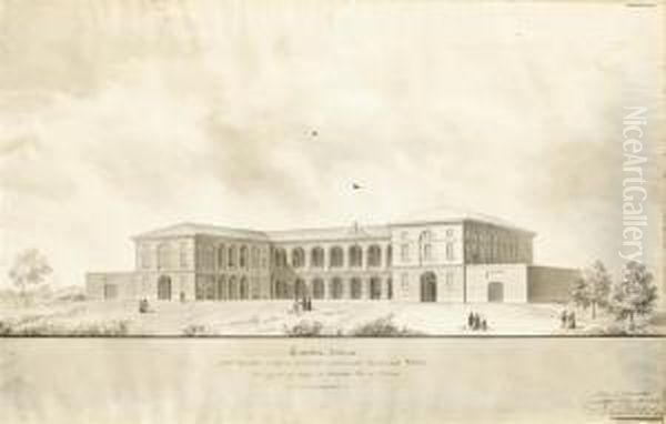 Prospettiva Interna Dell'ospedale E Dell'ospizio Di Carita Instradella In Provincia Di Voghera; E Prospettiva Dell'oratorio Disan Luigi - view 1