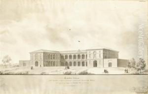 Prospettiva Interna Dell'ospedale E Dell'ospizio Di Carita Instradella In Provincia Di Voghera; E Prospettiva Dell'oratorio Disan Luigi by Mariotti, Giovanni Battista
