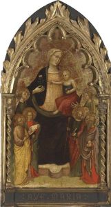 The Madonna And Child Enthroned With Six Saints