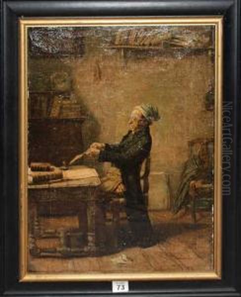 Dutch, Interior Scene, Gentleman Writing - view 1