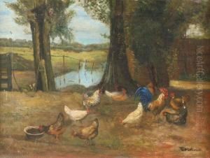 "hofje Met Kippen".gesigneerd. by Frits Maris