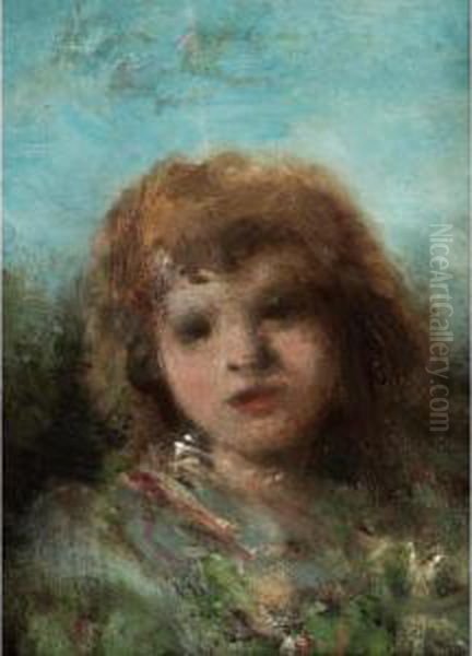 Portrait Of A Young Girl (recto); Figures In A Landscape (verso) - view 1