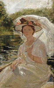 Elegant Woman With An Umbrella by Simon Maris