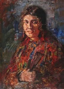 Vrouw Met Waaier by Simon Maris