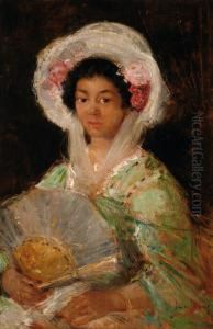 Portrait Of Mrs. Allwoodwith A Fan