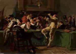 Wirtshausszene Im Stil Des 17. Jahrhunderts by Alexandre Markelbach