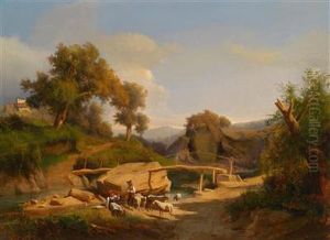 Sudlichelandschaft Mit Hirtenstaffage by Andreas Marko