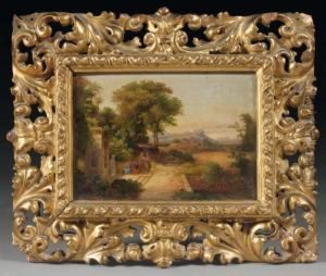 Paysage Italien Aux Environs Deflorence,
Une Villa Animee De Personnages Au Premier Plan by Karoly Marko