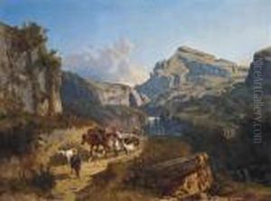 Herding Goats On A Mountain Pass by Andras Markos