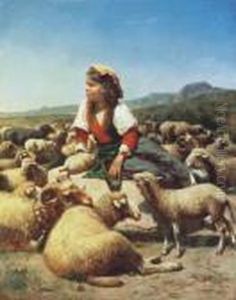 Shepherdess At Rest by Andras Markos