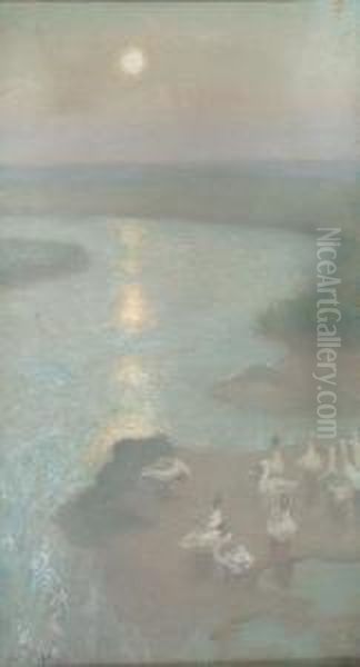 Geese On A Mudflat, Early Morning - view 1