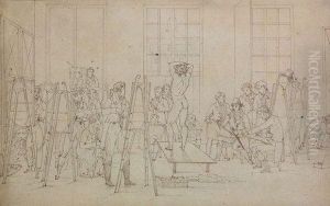 Modele Dans L'atelier by Jean Henri Marlet
