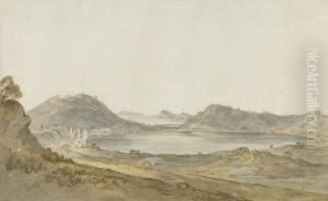 Lake Avernus, Looking Towards The Island Of Capri by William Marlow