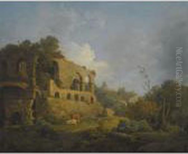 Landscape With Classical Ruins, Outside Rome, With The Pyramid Ofcestius Beyond - view 1