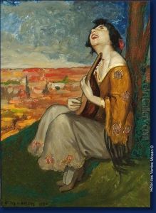 La Joueuse De Guitare by Ernest Marneffe